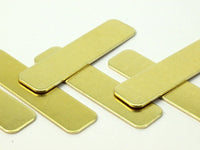 Huge Brass Rectangle, 12 Raw Huge Brass Rectangle Stamping Blanks (40x10x0.80mm)   D0255