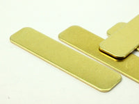 Huge Brass Rectangle, 12 Raw Huge Brass Rectangle Stamping Blanks (40x10x0.80mm)   D0255