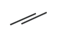 Black Plain Tubes, 24 Oxidized Black Brass Tube Beads (2x40mm) Bs 1435 S002