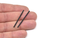 Black Plain Tubes, 24 Oxidized Black Brass Tube Beads (2x40mm) Bs 1435 S002