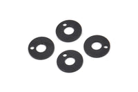 Siyah Daire Charm, 1 Delikli 24 Oksitlenmiş Siyah Pirinç Daire Charm, Bulgular (10x0,80 mm) M038