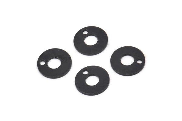 Siyah Daire Charm, 1 Delikli 24 Oksitlenmiş Siyah Pirinç Daire Charm, Bulgular (10x0,80 mm) M038