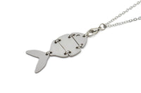 Steel Fish Charm, Stainless Steel Fish Charm With Holes, Connector Parts, Fish Dangle, Fish Findings (39x17x0.80mm) SMP2549