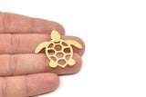 Brass Turtle Charm, Raw Brass Turtle Shaped Charms With 1 Loop, Earring Charm Findings (20/30/40x0.60mm) SMP2492