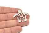 Steel Turtle Charm, Stainless Steel Turtle Shaped Charms With 1 Loop, Earring Charm Findings (20/30/40x0.80mm) SMP2492