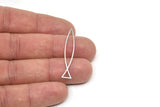 Steel Fish Charm, Stainless Steel Fish Charms, Findings (20/25/30/40x0.80mm) SMP2494
