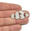Steel Fish Charm, Stainless Steel Fish Charms With 1 Loop, Clown Fish Findings, Tropical Fish Charm  (13/19/24x0.80mm) SMP2495