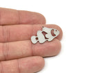 Steel Fish Charm, Stainless Steel Fish Charms With 1 Loop, Clown Fish Findings, Tropical Fish Charm  (13/19/24x0.80mm) SMP2495