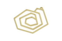 Brass Geometric Charm, Raw Brass Irregular Charms With 1 Loop, Hexagon Charm, Charm Earrings (30x32x0.80mm) SMP2558