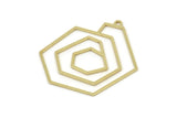 Brass Geometric Charm, Raw Brass Irregular Charms With 1 Loop, Hexagon Charm, Charm Earrings (30x32x0.80mm) SMP2558