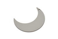 Steel Moon Charm, Stainless Steel Crescent Moon Charms With 1 Hole, Blanks, Findings (29x22x0.80mm) SMP2562
