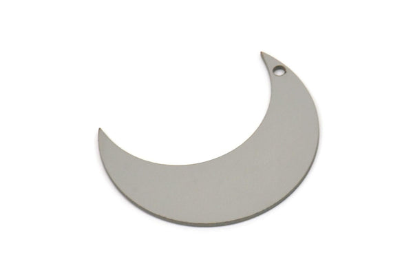 Steel Moon Charm, Stainless Steel Crescent Moon Charms With 1 Hole, Blanks, Findings (29x22x0.80mm) SMP2562