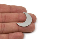 Steel Moon Charm, Stainless Steel Crescent Moon Charms With 1 Hole, Blanks, Findings (29x22x0.80mm) SMP2562