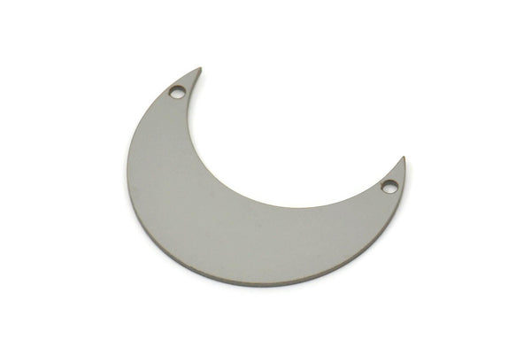 Steel Moon Charm, Stainless Steel Crescent Moon Charms With 2 Holes, Blanks, Findings (29x22x0.80mm) SMP2563