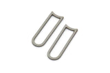 Steel D Shape Charm, Stainless Steel D Shape Charms, Connector Findings (16x5x0.80mm) SMP2565