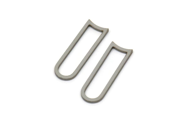 Steel D Shape Charm, Stainless Steel D Shape Charms, Connector Findings (16x5x0.80mm) SMP2565