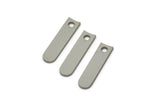 Steel D Shape Charm,  Stainless Steel D Shape Charms With 1 Hole, Findings (14x3.5x0.80mm) SMP2566