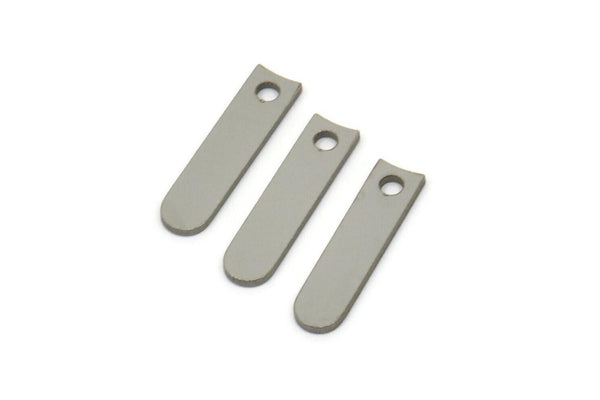 Steel D Shape Charm,  Stainless Steel D Shape Charms With 1 Hole, Findings (14x3.5x0.80mm) SMP2566