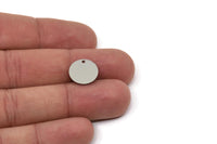Steel Round Charm, Stainless Steel Round Charms With 1 Hole, Geometric Findings (13x0.80mm) SMP2568