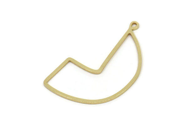 Brass Irregular Charm, Raw Brass Irregular Shaped Charms With 1 Loop, Findings (28.5x18.5x0.80mm) SMP2573