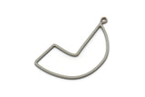 Steel Irregular Charm, Stainless Steel Irregular Shaped Charms With 1 Loop, Findings (28.5x18.5x0.80mm) SMP2573