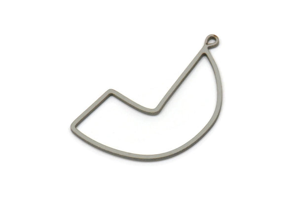 Steel Irregular Charm, Stainless Steel Irregular Shaped Charms With 1 Loop, Findings (28.5x18.5x0.80mm) SMP2573