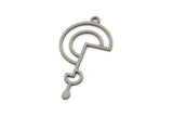 Steel Irregular Charm, Stainless Steel Irregular Shaped Charms With 1 Loop, Findings (30x15x0.80mm) SMP2574