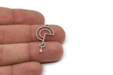 Steel Irregular Charm, Stainless Steel Irregular Shaped Charms With 1 Loop, Findings (30x15x0.80mm) SMP2574