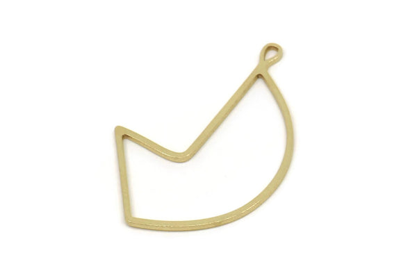 Brass Irregular Charm, Raw Brass Irregular Shaped Charms With 1 Loop, Findings (30x20x0.80mm) SMP2575