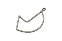 Steel Irregular Charm, Stainless Steel Irregular Shaped Charms With 1 Loop, Findings (30x20x0.80mm) SMP2575