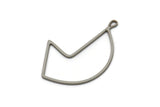 Steel Irregular Charm, Stainless Steel Irregular Shaped Charms With 1 Loop, Findings (30x20x0.80mm) SMP2575