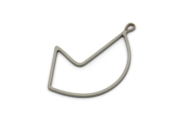 Steel Irregular Charm, Stainless Steel Irregular Shaped Charms With 1 Loop, Findings (30x20x0.80mm) SMP2575