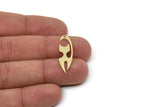 Brass Cat Charm, Raw Brass Cat Charms With 1 Hole, Findings (30x9x0.60mm) SMP2576