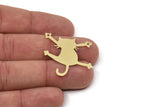 Brass Cat Charm, Raw Brass Cat Charms With 2 Holes, Findings (29x30x0.60mm) SMP2577