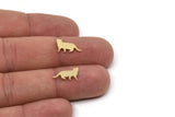 Brass Cat Blank, Raw Brass Tiny Cat Blanks, Blanks For Stud, Animal Jewelry Findings (8x15x1.20mm) SMP2596 F069