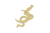 Brass Moon Charm, Raw Brass Snake Charms With 1 Loop, Crescent Moon Charms, Findings (30x15x0.60mm) SMP2599