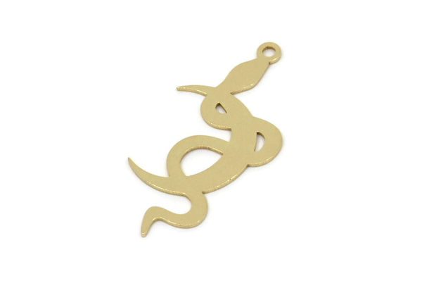 Brass Moon Charm, Raw Brass Snake Charms With 1 Loop, Crescent Moon Charms, Findings (30x15x0.60mm) SMP2599
