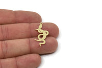 Brass Moon Charm, Raw Brass Snake Charms With 1 Loop, Crescent Moon Charms, Findings (30x15x0.60mm) SMP2599