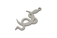 Steel Moon Charm, Stainless Steel Snake Charms With 1 Loop, Crescent Moon Charms, Findings (30x15x0.80mm) SMP2599