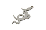 Steel Moon Charm, Stainless Steel Snake Charms With 1 Loop, Crescent Moon Charms, Findings (30x15x0.80mm) SMP2599