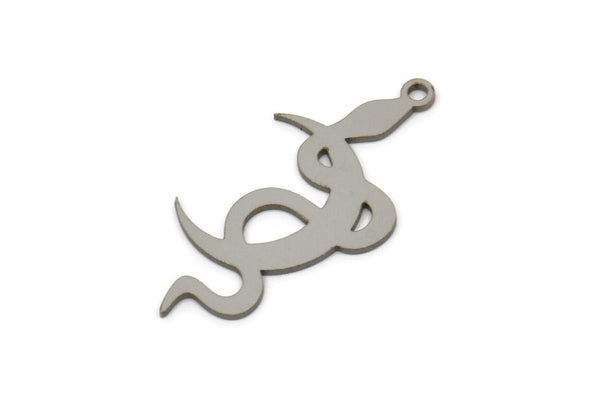 Steel Moon Charm, Stainless Steel Snake Charms With 1 Loop, Crescent Moon Charms, Findings (30x15x0.80mm) SMP2599
