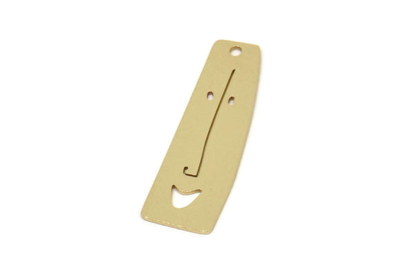 Brass Face Charm, Raw Brass Irregular Shaped Face Charm With 1 Hole, Face Shaped Jewelry, Findings (30x10x0.80mm) SMP2603