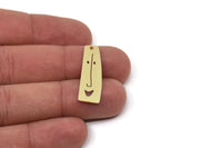 Brass Face Charm, Raw Brass Irregular Shaped Face Charm With 1 Hole, Face Shaped Jewelry, Findings (30x10x0.80mm) SMP2603