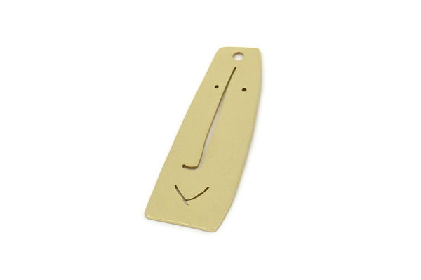 Brass Face Charm, Raw Brass Irregular Shaped Face Charm With 1 Hole, Face Shaped Jewelry, Findings (30x10x0.80mm) SMP2605