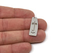 Steel Face Charm, Stainless Steel Irregular Shaped Face Charm With 1 Hole, Pendants, Earrings, Findings (30x10x0.80mm) SMP2606
