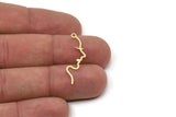 Brass Face Charm, Raw Brass Face Charm With 1 Loop, Face Shaped Jewelry, Findings (30x9x0.80mm) SMP2610