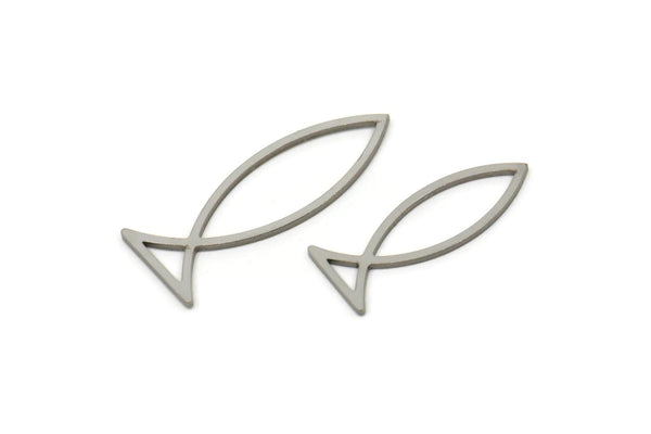 Steel Fish Charm, Stainless Steel Fish Charms, Findings (20/25x0.80mm) SMP2498