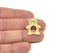 Brass Bear Charm, Raw Brass Bear Charms With 1 Loop, Cute Bear Charm, Findings (30/40x0.60mm) SMP2499