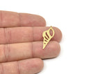 Brass Shell Charm, Raw Brass Sea Shell Shaped Charms With 1 Loop, Earring Findings (20/30x0.60mm) SMP2501