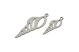 Steel Shell Charm, Stainless Steel Sea Shell Shaped Charms With 1 Loop, Earring Findings (20/30x0.80mm) SMP2501